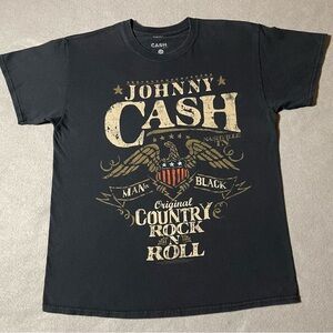 Johnny Cash Man In Black Men’s T-Shirt Black Size Large